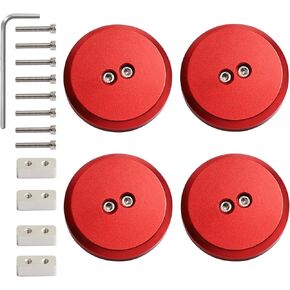 Corvette Jack Pucks Aluminum Lifting Puck Pad Compatible with Porsche Corvette C7 C6 C5 C8 Z06 1997-2023 (Pack of 4) (Red)