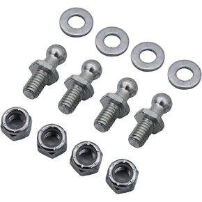 GSKMOTOR 4 Pair 10mm Ball Studs with Hardware Lock Nuts Washers 5/16-18 Thread x 1/2" Long Shank for Gas Lift Support Strut End Fittings