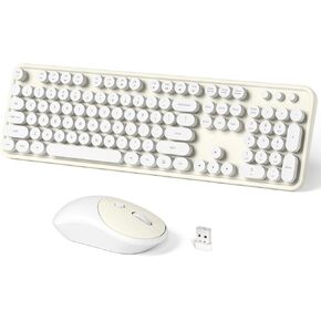 Dilter Wireless Keyboard and Mouse Combo, Full-Sized Typewriter Keyboards, Cute Cat Shaped Wireless Mouse, USB Plug and Play for Windows, Computer, PC, Laptop, Desktop (Blue Colorful) in Kuwait