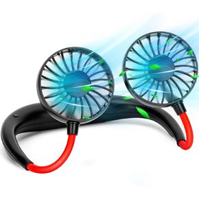 Neck Fan,Portable Neck Fans Rechargeable Personal Fans For Your Neck Wearable Fan Neck Air Conditioner Cooling Neck Fan With 360 Degree Rotation 2000mAh For Travel Sports Walking And Outdoor Working