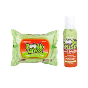 Baby Wipes & Saline Nasal Spray Bundle by Boogie Wipes, Fresh Scent, 1 Pack of 30 (30 Total Wipes), 3.1 oz(1 Saline Nasal Spray)