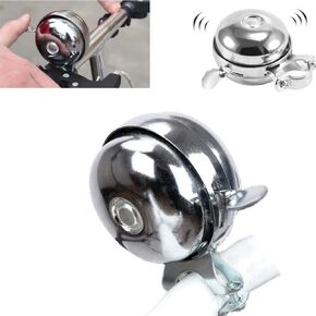 Durable Chrome Rotary Double-Sided Metal Classic Vintage Bike Bell Road Mountain Tricycle Retro Bicycle Handlebar Bell Safety Cycling Loud Ring Accessories Horn Crisp Clear Sound Alarm