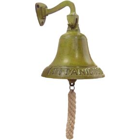 Treasure Gurus Large Brass Wall Mount 1912 RMS Titanic Hanging Ships Bell Bar/Tavern/Pub Decor
