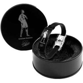 Ronaldo Bracelet, Black Stainless Steel Soccer Waistband, Soccer Football Gift For Kids/Men… in Kuwait