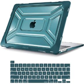 MOSISO Compatible with MacBook Pro 13 inch Case M2 2024 2023 2022 2021 2020 A2338 M1 A2289 A2251 with Touch Bar, Heavy Duty Plastic Hard Shell Case with TPU Bumper & Keyboard Cover,Army Green