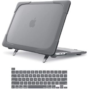 MOSISO Compatible with MacBook Pro 13 inch Case 2025 2024 2023 2022 2021 2020 M2 M1 A2338 A2289 A2251, Protective Heavy Duty Plastic Hard Shell Case with Fold Kickstand & Keyboard Cover, Pink