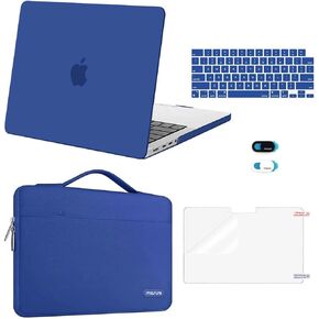حافظة MOSISO متوافقة مع جهاز MacBook Pro مقاس 14 بوصة إصدار 2023 2022 2021 M3 A2918 A2992 M2 A2779 M1 A2442 Pro Max، حافظة صلبة بلاستيكية وحقيبة وغطاء لوحة المفاتيح وغطاء كاميرا الويب وواقي شاشة، أسود