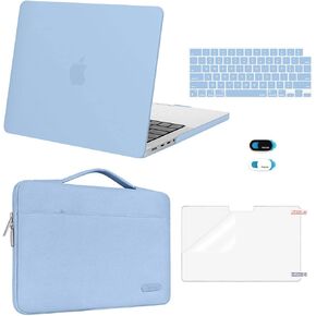 حافظة MOSISO متوافقة مع جهاز MacBook Pro مقاس 14 بوصة إصدار 2023 2022 2021 M3 A2918 A2992 M2 A2779 M1 A2442 Pro Max، حافظة صلبة بلاستيكية وحقيبة وغطاء لوحة المفاتيح وغطاء كاميرا الويب وواقي شاشة، أسود