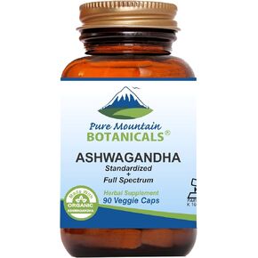 Ashwagandha Capsules - 90 Kosher Vegan Caps with 475mg Organic Ashwagandha Root & Potent Ashwagandha Extract