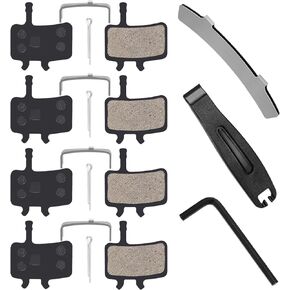 4 Pairs Bike Disc Brake Pads Compatible for SRAM Avid BB7 Juicy 3 Juicy 5 Juicy 7 MTB Brake Pads with 3 Installation Tools, Bicycle Brake Pads for Mountain Bike Ebike Scooters