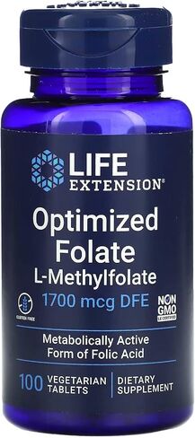 Life Extension Optimized Folate L-Methylfolate 1000 mcg Vegetarian Tablets 2 Pack in Saudi Arabia