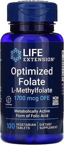 Life Extension Optimized Folate L-Methylfolate 1000 mcg Vegetarian Tablets 2 Pack in Saudi Arabia