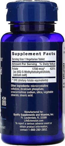 Life Extension Optimized Folate L-Methylfolate 1000 mcg Vegetarian Tablets 2 Pack in Saudi Arabia