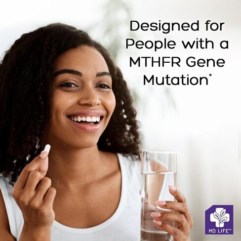 MD Life L Methylfolate 1mg - مكمل Methylfolate النشط بدرجة احترافية - مكملات MTHFR ذات الفعالية القصوى - L methylfolate 1mg 60 كبسولة - الأحماض الأمينية الأساسية in Kuwait
