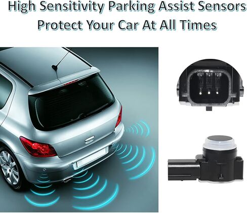 MANATEE 23428268 Bumper PDC Park Assist Object Sensor for Cadillac Chevy GMC Buick Silverado Sierra 1500 2500 3500 HD Yukon XL Encore Lacrosse CTS CT6 XT5 XTS, 52050134 84078131 84153946 (4PCS, Black) in Saudi Arabia