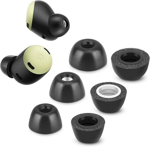 أطراف إسفنجية الذاكرة لسماعات Google Pixel Buds Pro، أطراف أذن بديلة مضادة للانزلاق لسماعات الأذن اللاسلكية Google True، تناسب علبة الشحن، إلغاء مثالي للضوضاء، 3 أزواج (أحجام متنوعة، أسود) in Kuwait