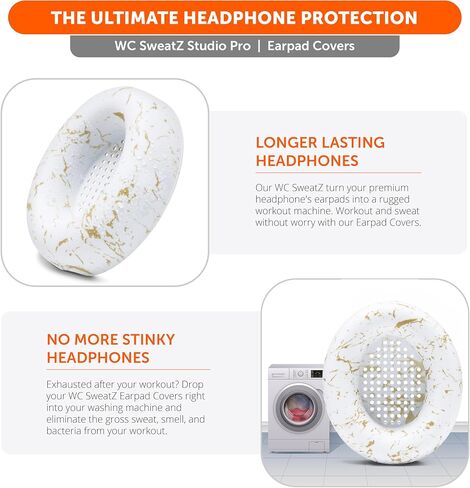 WC SweatZ Studio Pro - Patented Silicone Earpad Covers for Beats Studio Pro | Made by Wicked Cushions | Sweatproof & Easily Washable | Black in Kuwait