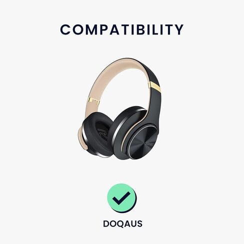 وسائد أذن kwmobile متوافقة مع وسائد أذن DOQAUS - بديل 2X لسماعات الرأس - أسود in Kuwait