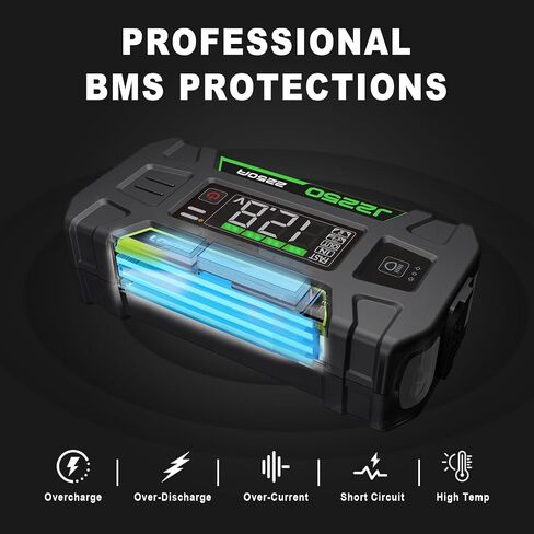 LOKITHOR J2250 12V Jump Starter Lithium Iron Phosphate (LiFePO4) Car Starter Battery for Upto 8.0L Gas and 6.0L Diesel Engines with 60W Two-Way Fast Charging, Super-Safe and 2000 Cycle Life in Saudi Arabia