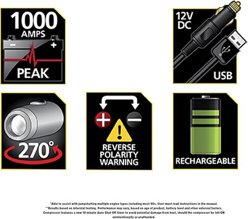 STANLEY J509 Portable Power Station Jump Starter 1000 Peak Amp Battery Booster, USB Port, Battery Clamps in Saudi Arabia