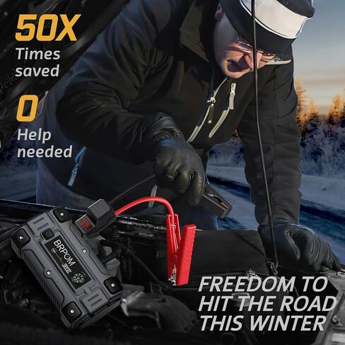 BRPOM Car Jump Starter, 5000A Peak 26800mAh (Up to All Gas or 10L Diesel Engine, 50 Times) 12V Auto Booster Battery Charger Jump Box with Quick Charger Smart Jump Cables in Saudi Arabia