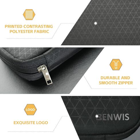 BENWIS Electronics Organizer Travel Case, Small Cable Organizer Bag for Travel Essentials, Travel Tech Organizer as Travel Accessories, Cord Organizer for Phone, Power Bank, SD Card, Black in Saudi Arabia