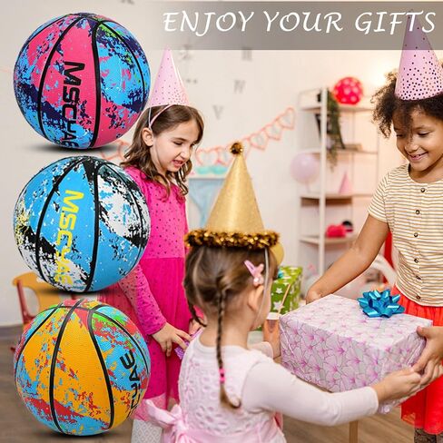 MSCYAE Kids Basketball Size 3(22"),Youth Basketball Size 5(27.5") for Backyard Park Pool Play Games or Practice Basketball Basic Skills (Best Gift for Children) in Saudi Arabia