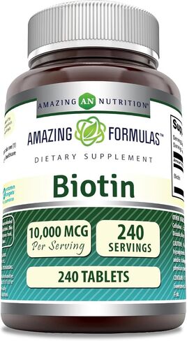 Amazing Formulas Biotin 10000Mcg,120 Tablets (Non GMO,Gluten Free) -Supports Healthy Skin & Hair–Promotes Overall Good Health in Saudi Arabia
