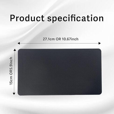 Car Dashboard Anti-Slip Rubber Pad, Multifunctional 10.6 x 5.9 Universal Non-Slip Car Magic Dashboard Gel Latex Pad for Cell Phones, Sunglasses, Keys, Coins and More Use (Black/Grid) in Saudi Arabia