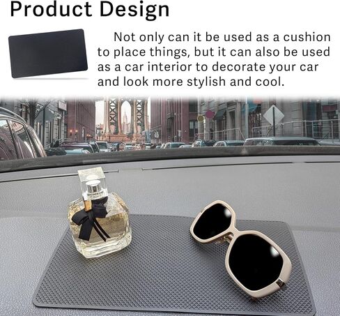 Car Dashboard Anti-Slip Rubber Pad, Multifunctional 10.6 x 5.9 Universal Non-Slip Car Magic Dashboard Gel Latex Pad for Cell Phones, Sunglasses, Keys, Coins and More Use (Black/Grid) in Saudi Arabia