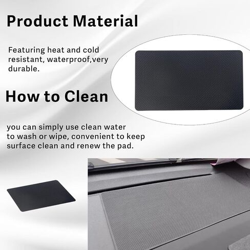 Car Dashboard Anti-Slip Rubber Pad, Multifunctional 10.6 x 5.9 Universal Non-Slip Car Magic Dashboard Gel Latex Pad for Cell Phones, Sunglasses, Keys, Coins and More Use (Black/Grid) in Saudi Arabia