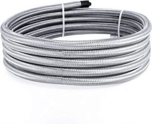12FT 6AN 3/8 Fuel Line Hose Braided Stainless Steel w/6pcs AN6 Hose Fitting Kit in Kuwait