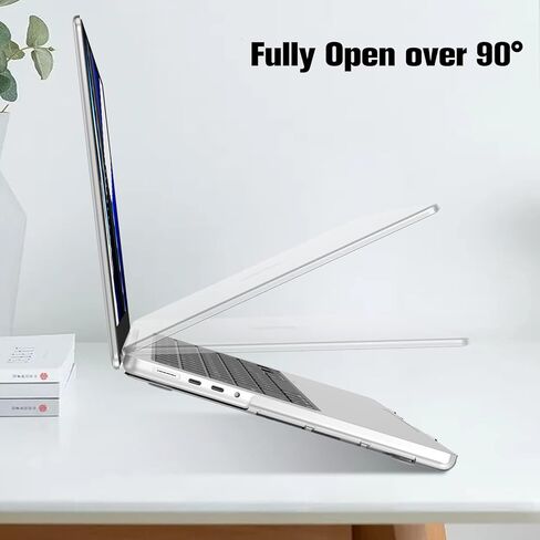 حافظة Fintie لجهاز MacBook Pro 14 بوصة A2992 A2918 A2779 A2442 (إصدار 2023 2022 2021) - غطاء حماية صلب سهل التركيب لجهاز MacBook Pro 14 بوصة M3/M2/M1 Pro/Max مع معرف اللمس، شفاف كريستالي in Kuwait