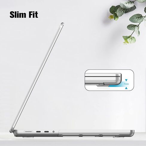 حافظة Fintie لجهاز MacBook Pro 14 بوصة A2992 A2918 A2779 A2442 (إصدار 2023 2022 2021) - غطاء حماية صلب سهل التركيب لجهاز MacBook Pro 14 بوصة M3/M2/M1 Pro/Max مع معرف اللمس، شفاف كريستالي in Kuwait