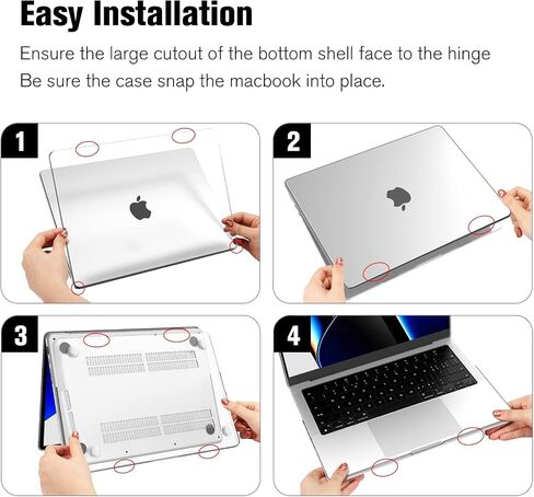 حافظة Fintie لجهاز MacBook Pro 14 بوصة A2992 A2918 A2779 A2442 (إصدار 2023 2022 2021) - غطاء حماية صلب سهل التركيب لجهاز MacBook Pro 14 بوصة M3/M2/M1 Pro/Max مع معرف اللمس، شفاف كريستالي in Kuwait