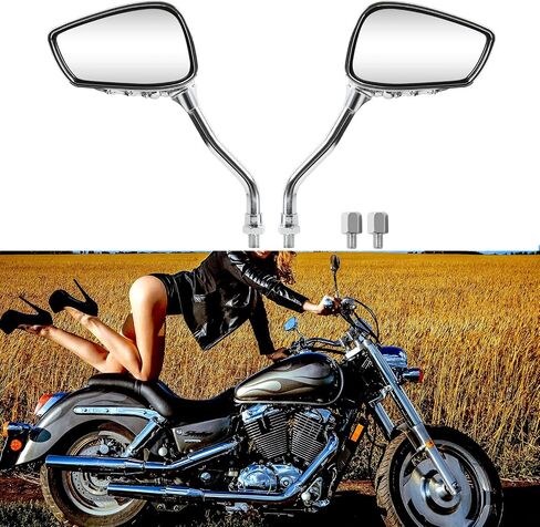 Black 8mm/10mm Motorcycle Skull Skeleton Rearview Side Mirrors For Scooter Chopper Bobber in Kuwait
