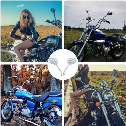Black 8mm/10mm Motorcycle Skull Skeleton Rearview Side Mirrors For Scooter Chopper Bobber in Kuwait