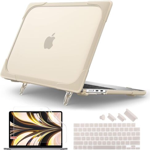 حافظة Batianda لجهاز MacBook Air الجديد 13.6 بوصة 2022 2023 2024 إصدار A2681 A3113 (M3)، هيكل صلب واقٍ شديد التحمل على شكل قرص العسل مع مسند ممتص للصدمات من مادة TPU وواقي غطاء لوحة المفاتيح، أزرق داكن in Kuwait
