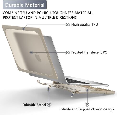 حافظة Batianda لجهاز MacBook Air الجديد 13.6 بوصة 2022 2023 2024 إصدار A2681 A3113 (M3)، هيكل صلب واقٍ شديد التحمل على شكل قرص العسل مع مسند ممتص للصدمات من مادة TPU وواقي غطاء لوحة المفاتيح، أزرق داكن in Kuwait