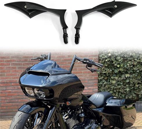 مرايا رياضية سوداء للدراجة النارية Harley Road King Street Electra Glide Road Glide Dyna Softail الرؤية الخلفية 1982-2018 2019 2020 in Kuwait