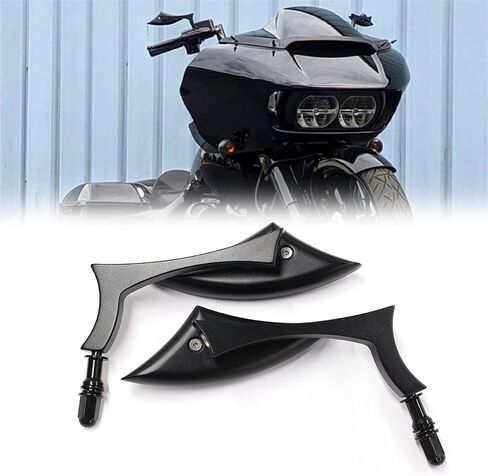 مرايا رياضية سوداء للدراجة النارية Harley Road King Street Electra Glide Road Glide Dyna Softail الرؤية الخلفية 1982-2018 2019 2020 in Kuwait