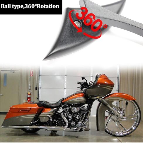 مرايا رياضية سوداء للدراجة النارية Harley Road King Street Electra Glide Road Glide Dyna Softail الرؤية الخلفية 1982-2018 2019 2020 in Kuwait