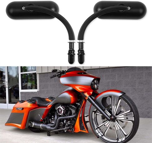 مرايا رياضية سوداء للدراجة النارية Harley Road King Street Electra Glide Road Glide Dyna Softail الرؤية الخلفية 1982-2018 2019 2020 in Kuwait