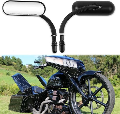 مرايا رياضية سوداء للدراجة النارية Harley Road King Street Electra Glide Road Glide Dyna Softail الرؤية الخلفية 1982-2018 2019 2020 in Kuwait