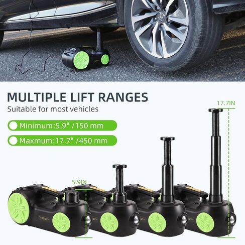 Electric Car Jack Kit Hydraulic Floor Jack All in One 5 Ton Vehicle Jack Tire Inflator Pump for Emergency Repair Kit (Black) in Saudi Arabia