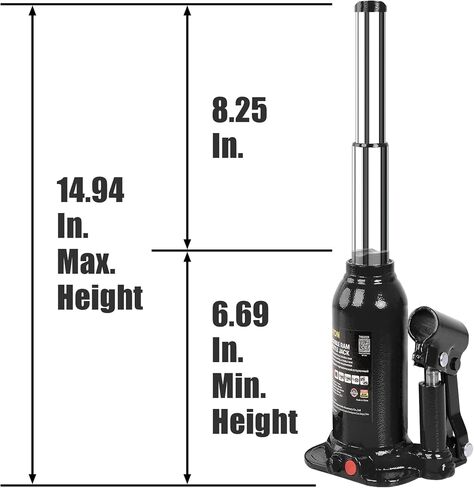 Torin 10 Ton (20,000 LBs) Double Ram Welded Hydraulic Car Bottle Jack for Auto Repair and House Lift, Black, ATH81002XB in Saudi Arabia