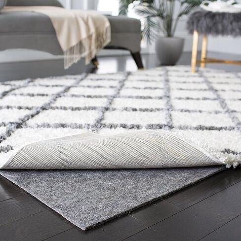 SAFAVIEH Extra Thick Cushioned Rubber Backing Non Slip Anti Skid Grippy Stay in place Rug Pad Under Carpet, Stable on all Hard Floors (9' x 12') in Saudi Arabia