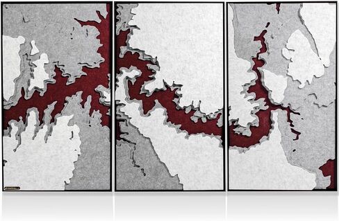 Acoustic Art Panels, Grand Canyon Contour Set, Professional-Grade Acoustic Absorber Diffuser Artwork, for Noise Reduction and Echo Absorption(set of 3 combined to 65 in x 37.5 in x 2 in) in Saudi Arabia