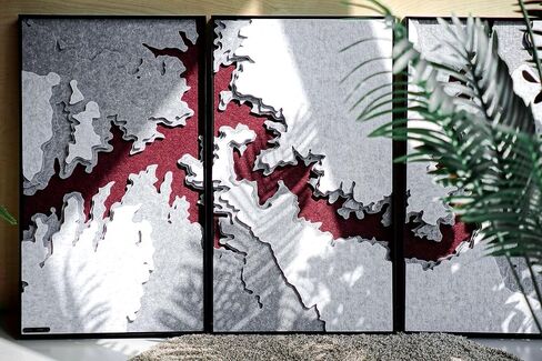 Acoustic Art Panels, Grand Canyon Contour Set, Professional-Grade Acoustic Absorber Diffuser Artwork, for Noise Reduction and Echo Absorption(set of 3 combined to 65 in x 37.5 in x 2 in) in Saudi Arabia