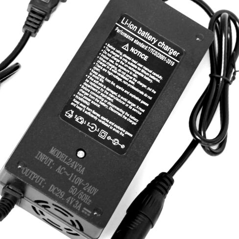 شاحن GoAKichGo 29.4 فولت 3 أمبير مزود طاقة 24 فولت لبطارية ليثيوم أيون 24 فولت 7 ثانية مع قابس ذكر 3 دبوس XLR in Kuwait